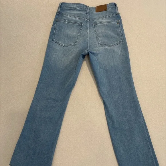Madewell‎ 27 BLUE Cali Demi-Boot Bootcut Crop Raw Hem Denim Jeans EXCELLENT Soft - Picture 6 of 7